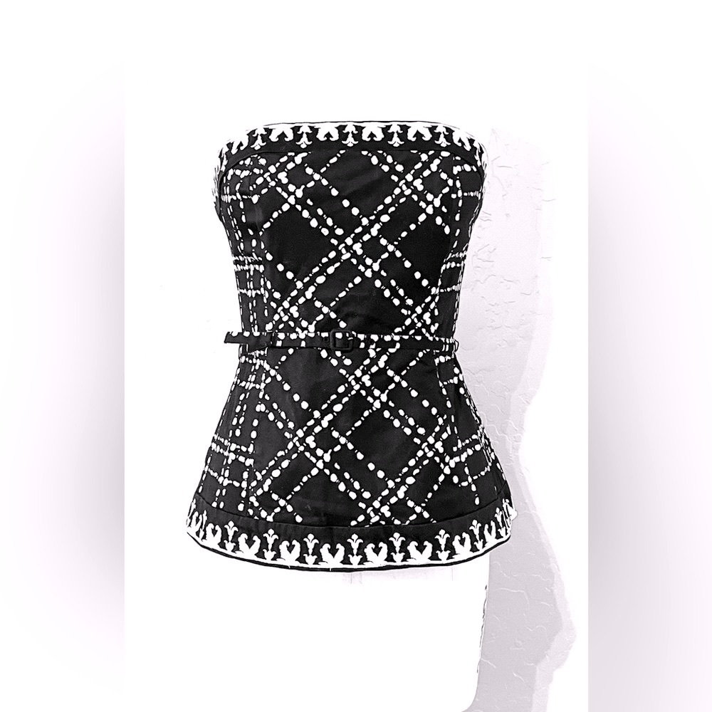 White House | Black Market cotton blend bustier with belt